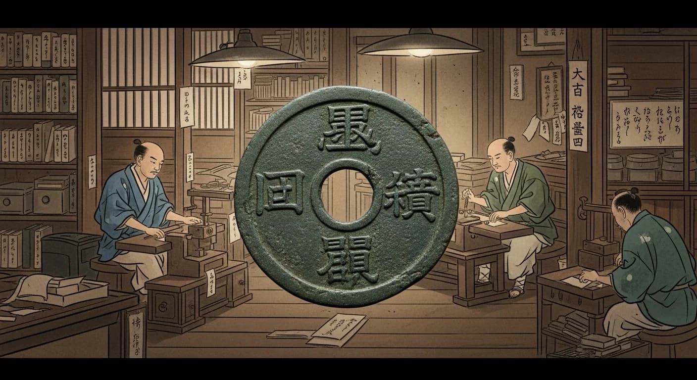 富本銭にまつわる歴史的場面（第2章）
