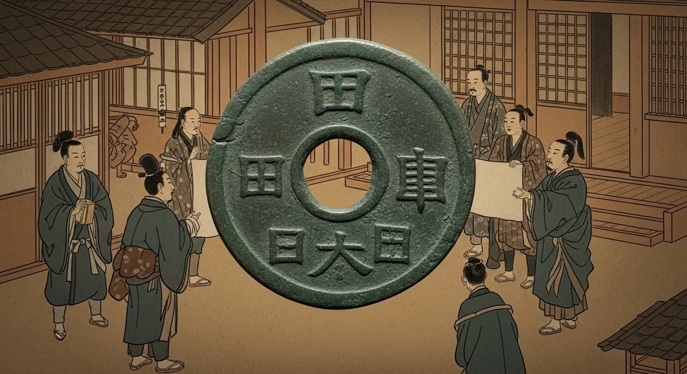 富本銭にまつわる歴史的場面（第4章）