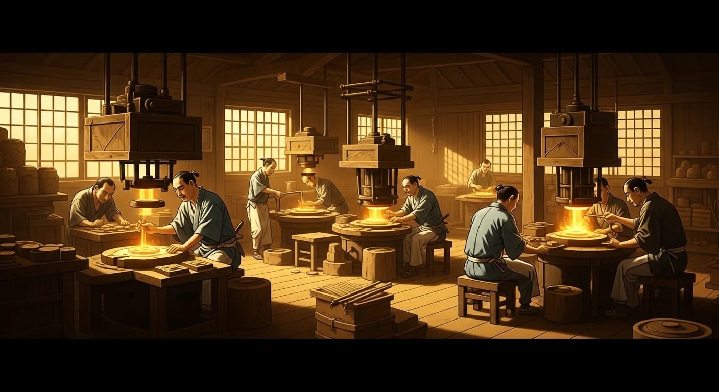 金座の鋳造風景