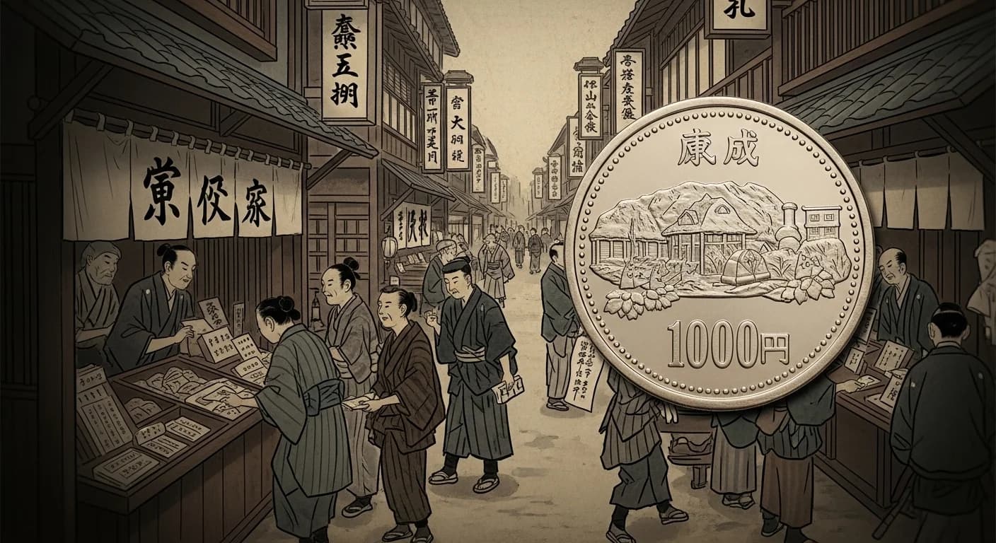 流通する平成即位記念金貨