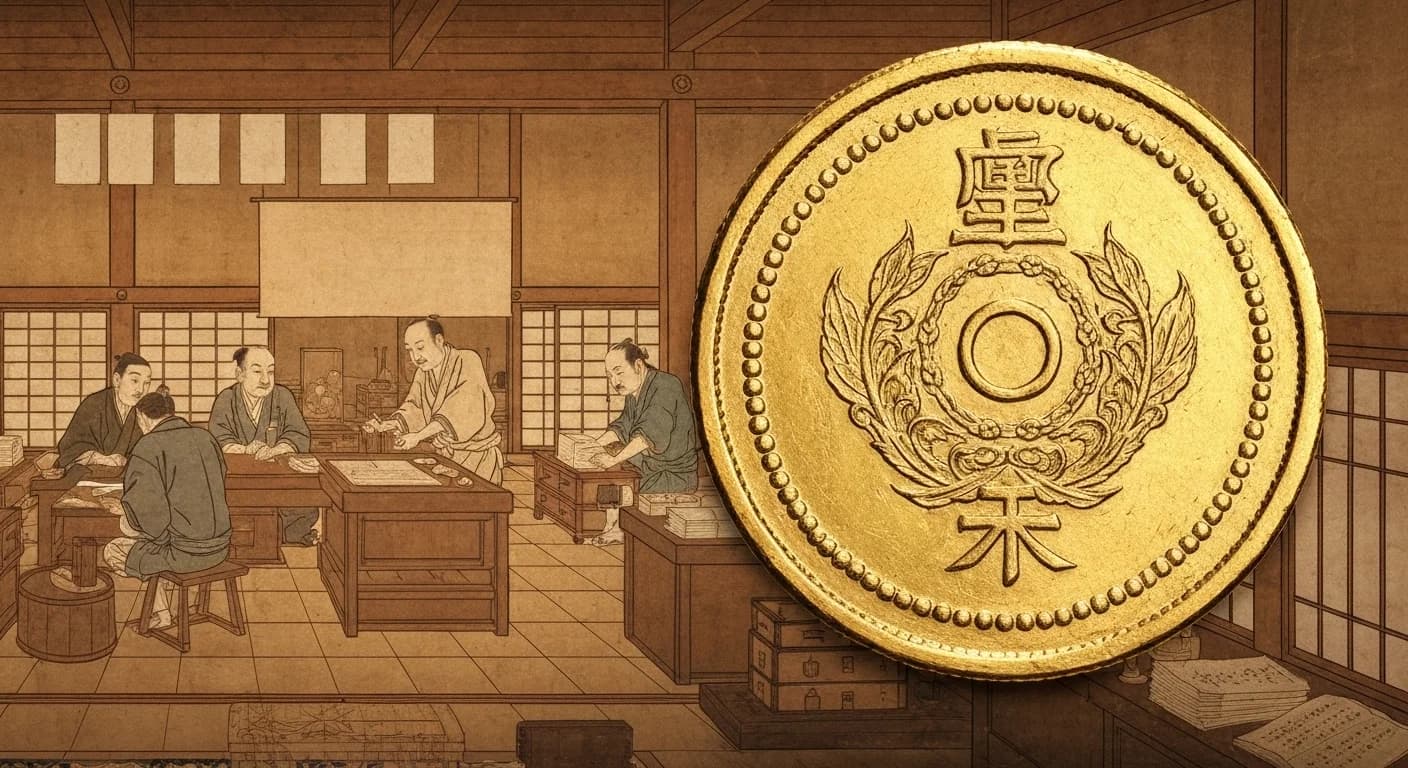 金座での鋳造風景