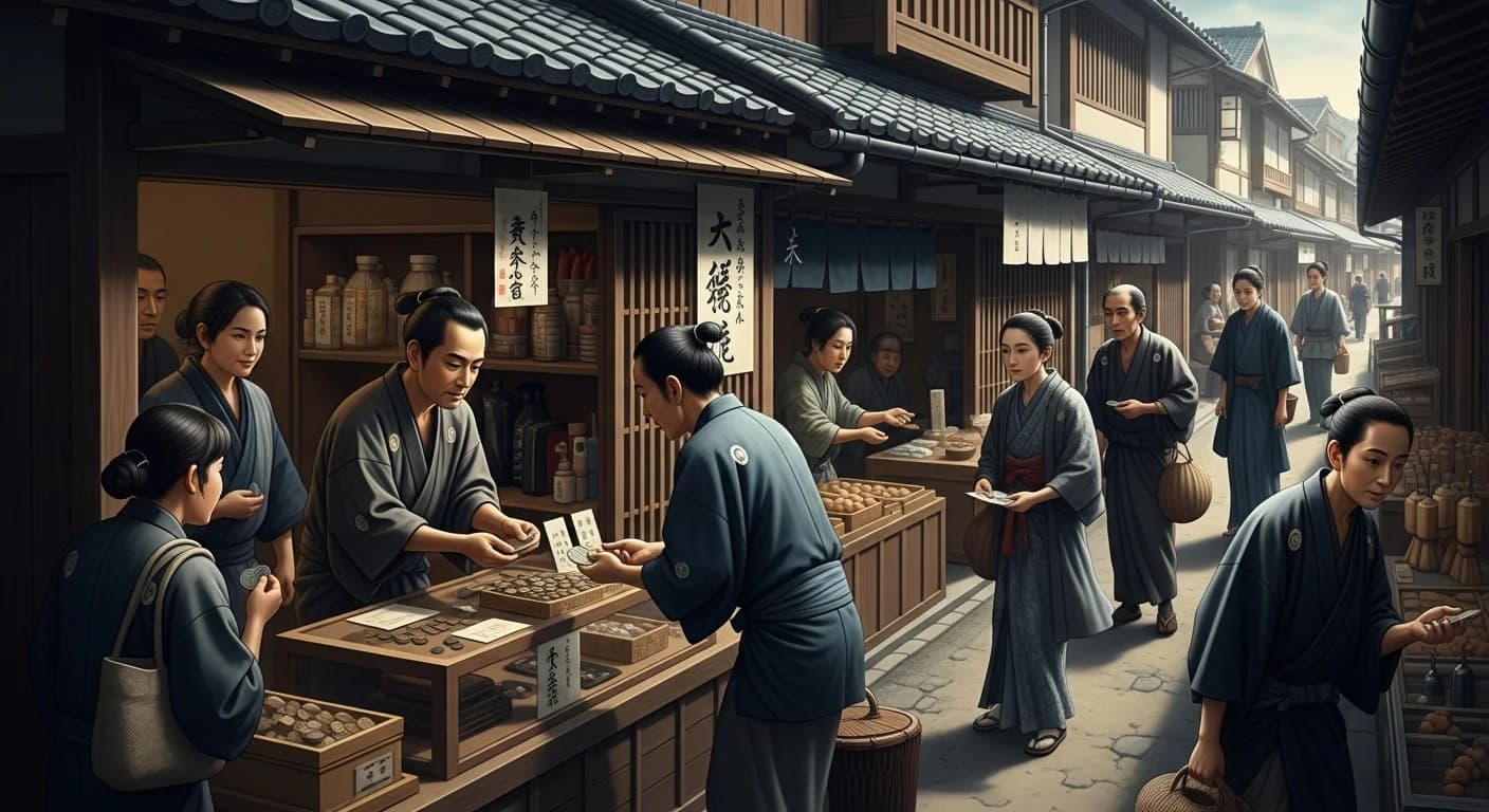 貨幣を使う庶民の様子