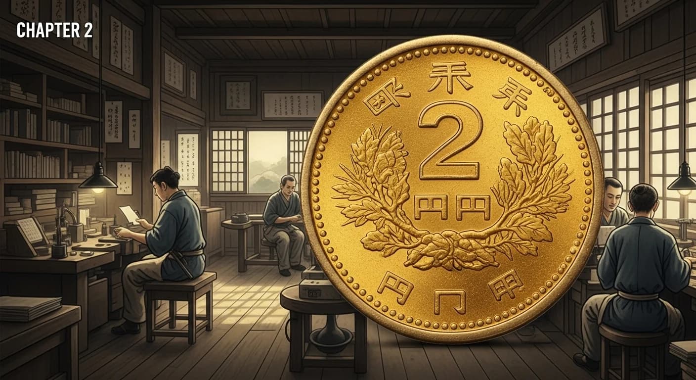 明治2円金貨にまつわる歴史的場面（第2章）