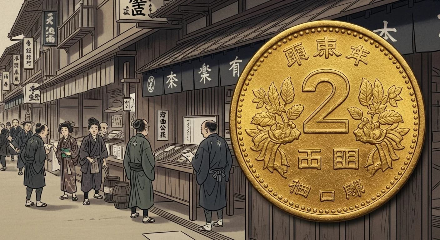 明治2円金貨にまつわる歴史的場面（第3章）
