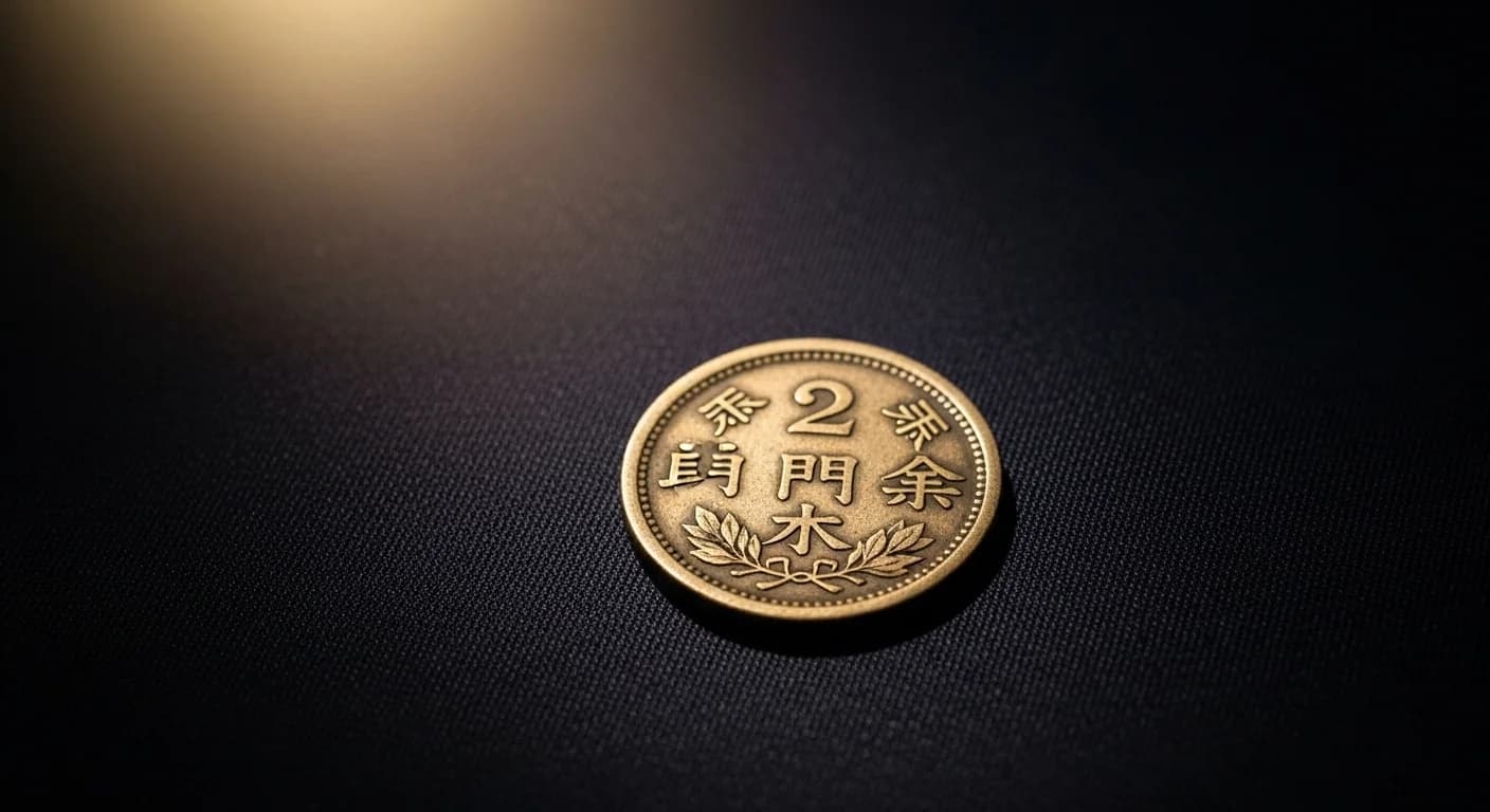 明治2円金貨の本体（近代貨幣）