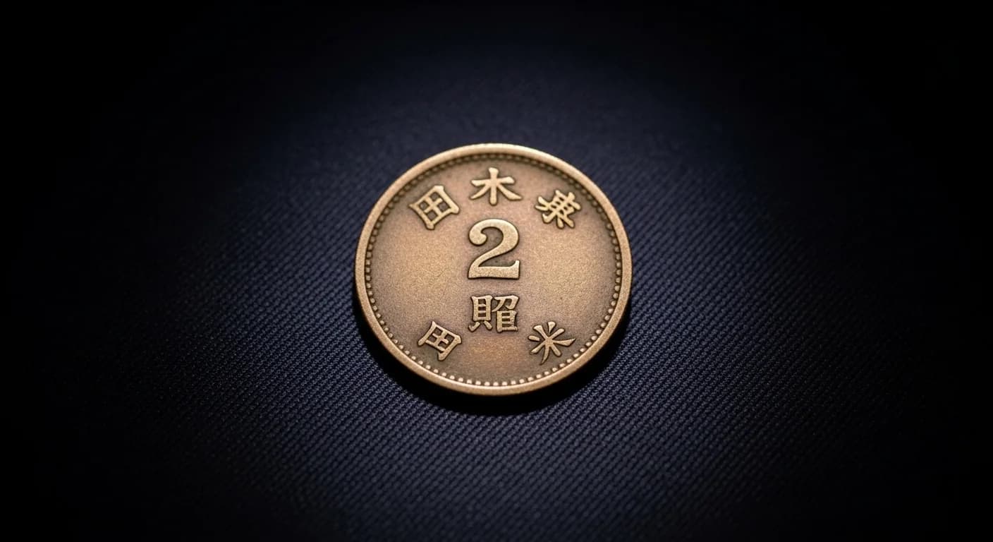 明治竜2銭銅貨の本体（近代貨幣）