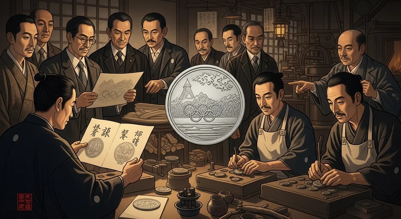 札幌冬季オリンピック記念100円白銅貨にまつわる歴史的場面（第1章）