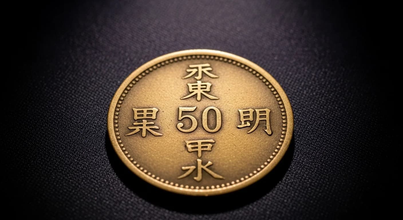 戦時50銭黄銅貨の本体（戦時貨幣）