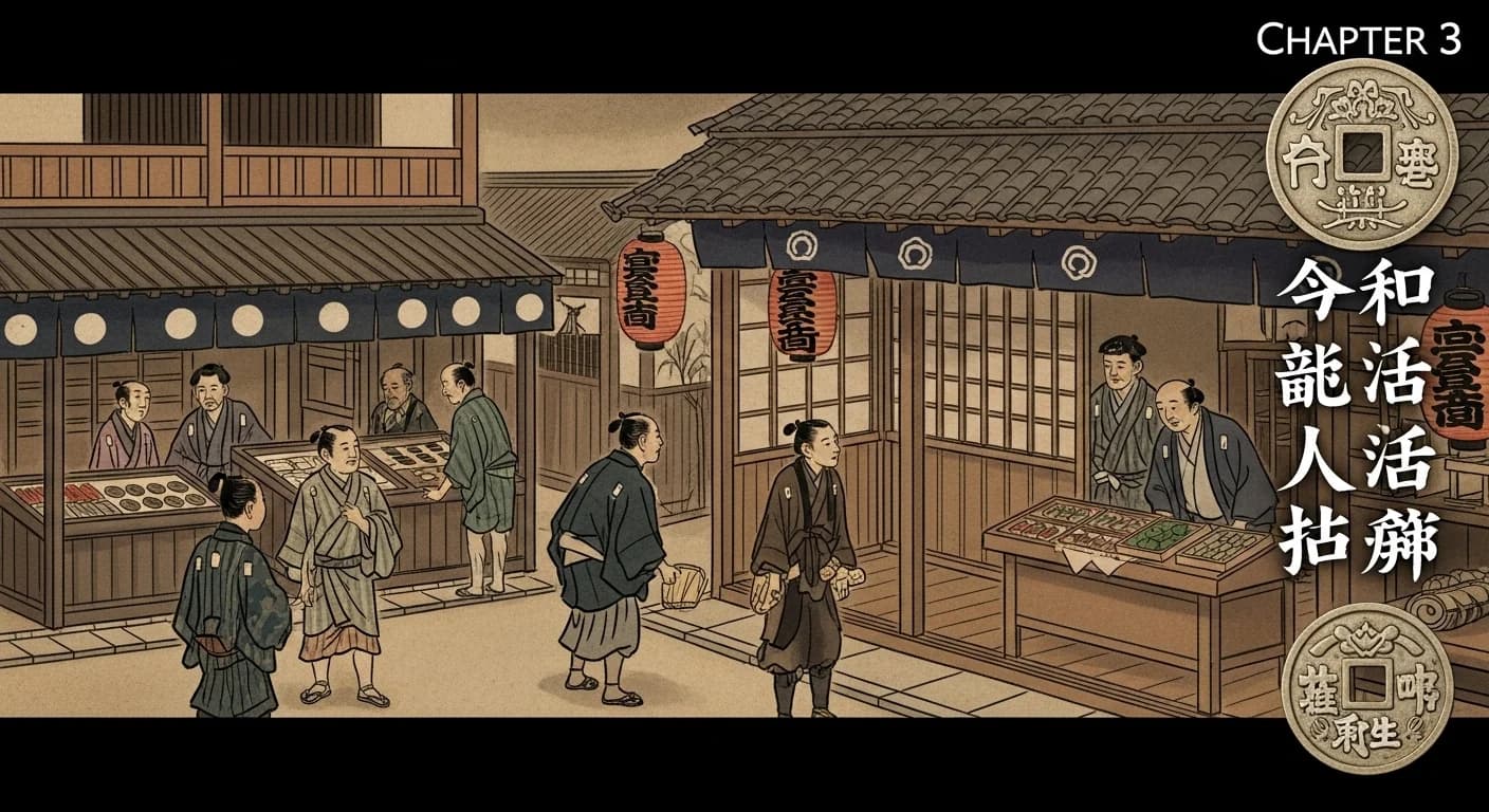 昭和陶器貨幣（試作品）にまつわる歴史的場面（第3章）