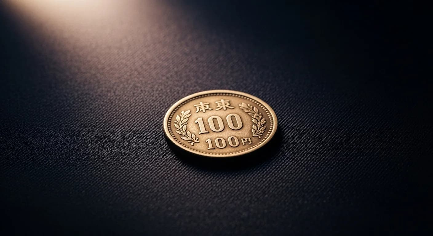 昭和32年製の聖徳太子100円銀貨。表面に聖徳太子の横顔が刻まれ、銀色に輝く